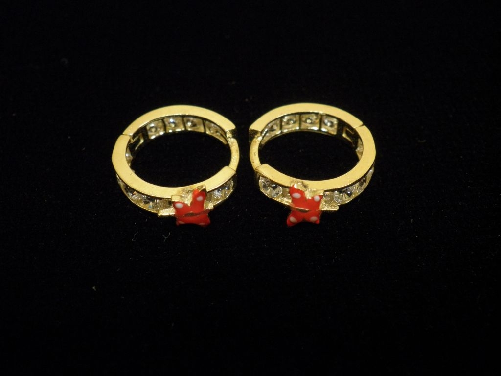 Златни детски обеци с пеперуди - Златни детски обеци 1.78 гр.