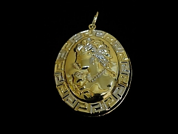 Златен медальон, 1.03гр. ,Бургас