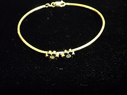 Златна твърда гривна, 3.59гр. ,Бургас