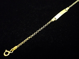 Златна детска гривна, 1.34гр. ,Сливен