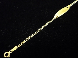 Златна детска гривна, 1.2гр. ,Сливен