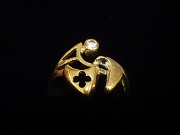 Златен дамски пръстен, 3.54гр. ,Средец